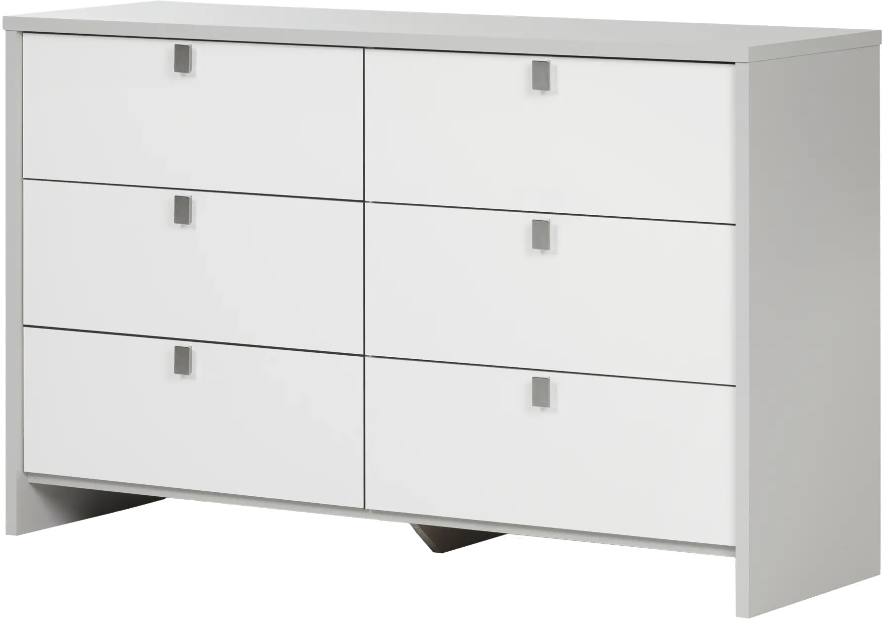 10276 Soft Gray and White 6-Drawer Double Dresser - Cookie-2