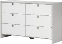 10276 Soft Gray and White 6-Drawer Double Dresser - Cookie -2