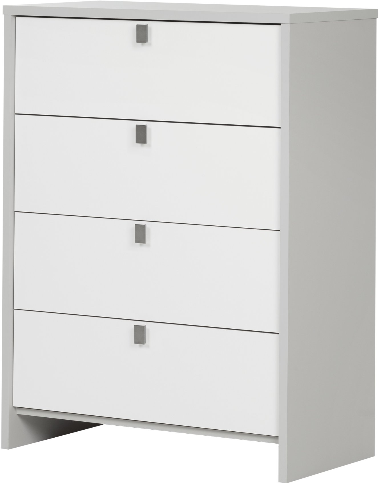 10277 Soft Gray and White 4-Drawer Chest - Cookie-3