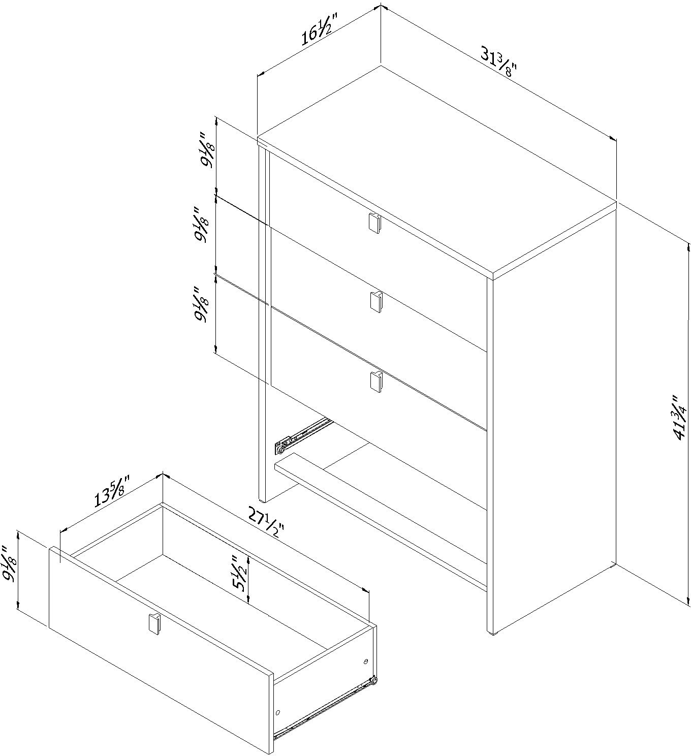 10277 Soft Gray and White 4-Drawer Chest - Cookie-6