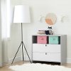 10278 Soft Gray and White Changing Table with Storage - Cookie