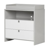 10278 Soft Gray and White Changing Table with Storage - Cookie -2