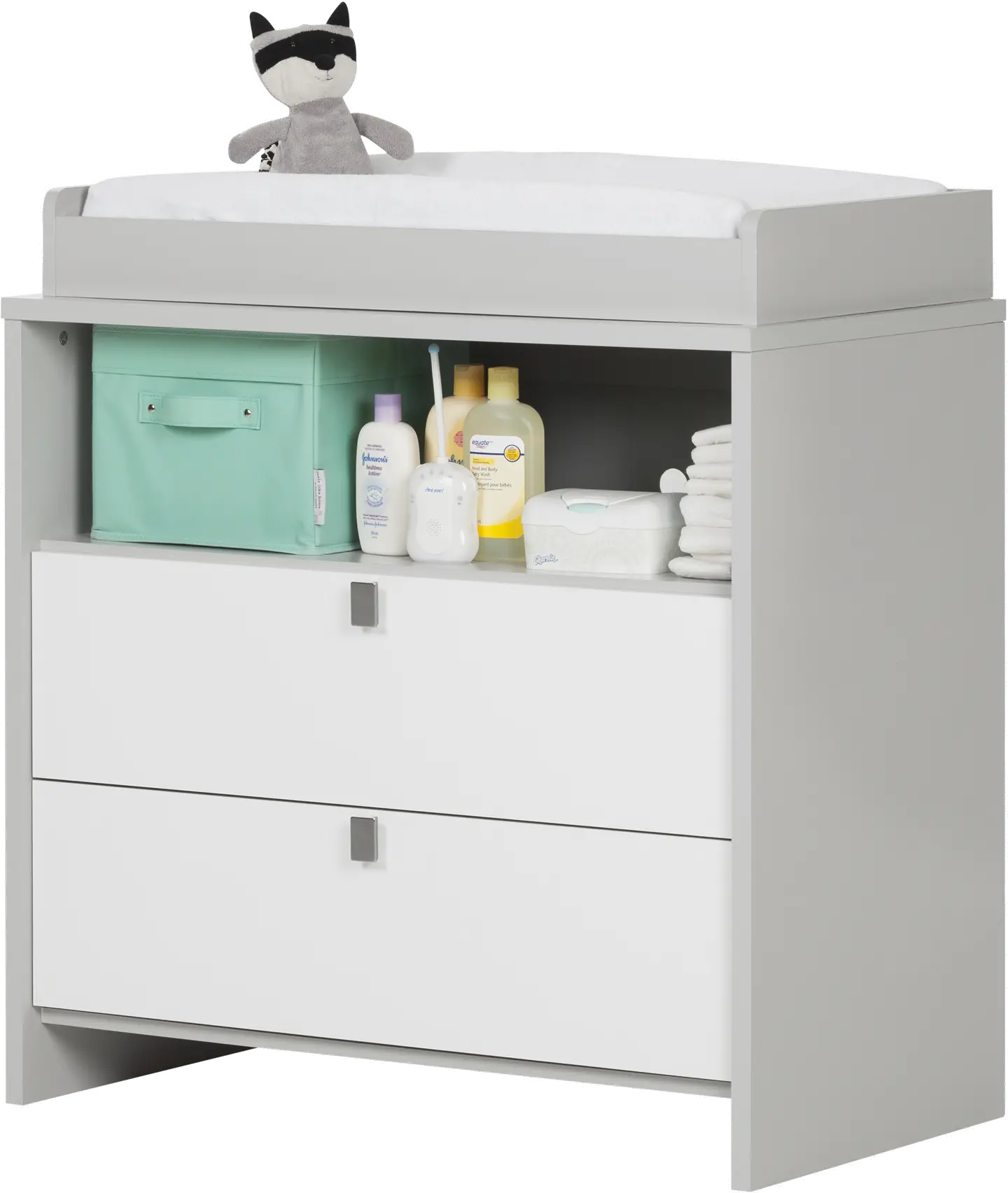 10278 Soft Gray and White Changing Table with Storage - Cookie -6