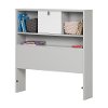 10512 Soft Gray and White Twin Bookcase Headboard (39 Inch) - Cookie -3