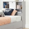 10512 Soft Gray and White Twin Bookcase Headboard (39 Inch) - Cookie