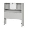 10512 Soft Gray and White Twin Bookcase Headboard (39 Inch) - Cookie -2