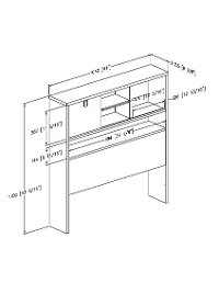 10512 Soft Gray and White Twin Bookcase Headboard (39 Inch) - Cookie -4