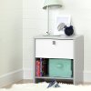 10513 Soft Gray and White 1 Drawer Nightstand - Cookie