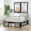 10487 Black Oak Full Platform Bed with Storage and Baskets - Flexible