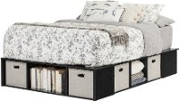 10487 Black Oak Full Size Platform Bed with Storage and Baskets - Flexible-4