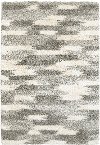 5 x 8 Medium Geometric Shag Gray and Ivory Area Rug - Henderson