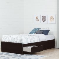 10571 Chocolate Twin Mates Bed with 3 Drawers (39 Inch )