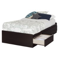 10571 Chocolate Twin Mates Bed with 3 Drawers (39 Inch )-2