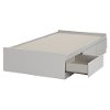 10572 Soft Gray Twin Mates Bed with 3 Drawers (39 Inch )-3