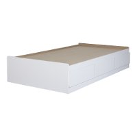 10574 Pure White Twin Mates Bed with 3 Drawers (39 Inch)-2