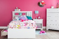 10574 Pure White Twin Mates Bed with 3 Drawers (39 Inch)-3