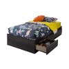 10576 Gray Oak Twin Mates Bed with 3 Drawers (39 Inch)