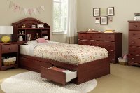 10577 Cherry Twin Mates Bed with 3 Drawers (39 Inch) - Summer Breeze -3