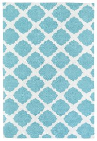 4 x 6 Small Ivory & Turquoise Blue Rug - Lily & Liam