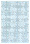 4 x 6 Small Geometric Ivory & Blue Rug - Lily & Liam-1