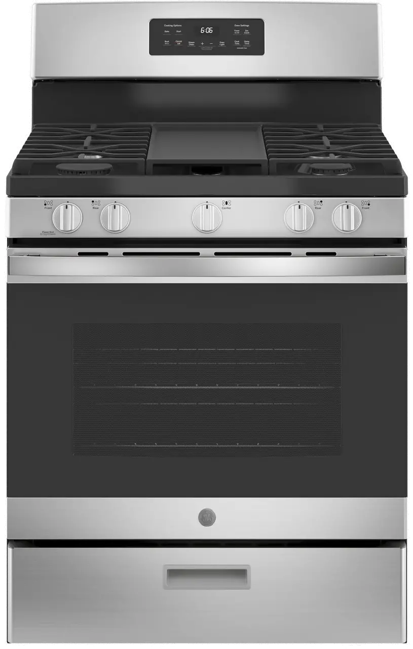 JGBS66REKSS GE 30 Inch Gas Range with Griddle - 5 cu. ft., Stainless Steel-1