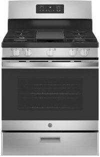 JGBS66REKSS GE 30 Inch Gas Range with Griddle - 5 cu. ft., Stainless Steel