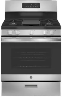 JGBS66REKSS GE 30 Inch Gas Range with Griddle - 5 cu. ft., Stainless Steel