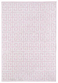 4 x 6 Small Geometric Pink and Ivory Area Rug - Lily & Liam