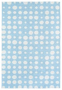 5 x 7 Medium Dotted Ivory and Blue Rug - Lily & Liam