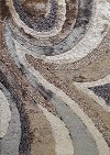 5 x 7 Medium Earth Beige and Gray Shag Rug - Shaggy Viscose Design