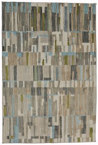 5 x 8 Medium Brown, Gray, Green, and Blue Rug - Muse