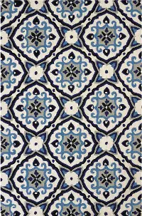 5 x 8 Medium Mosaic Navy Blue Indoor-Outdoor Rug - Atrium