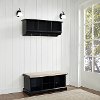 KF60001BK Black 2 Piece Entryway Bench and Shelf Set - Brennan -2