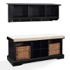 KF60001BK Black 2 Piece Entryway Bench and Shelf Set - Brennan -4