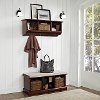 KF60001MA Mahogany 2 Piece Entryway Bench and Shelf Set - Brennan -1