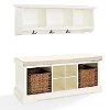 KF60001WH White 2 Piece Entryway Bench and Shelf Set - Brennan -4
