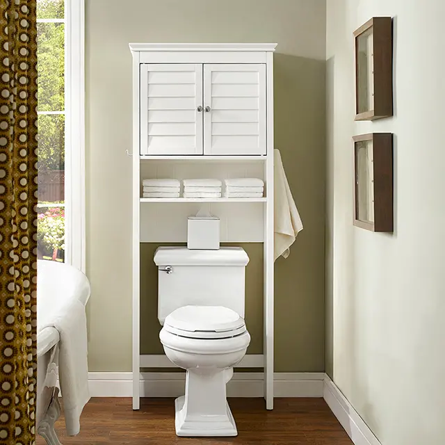 CF7002-WH Lydia White Space Saver Bathroom Shelf-2