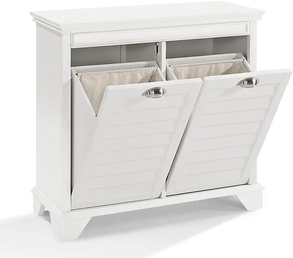 CF7003-WH Lydia White Linen Hamper-4