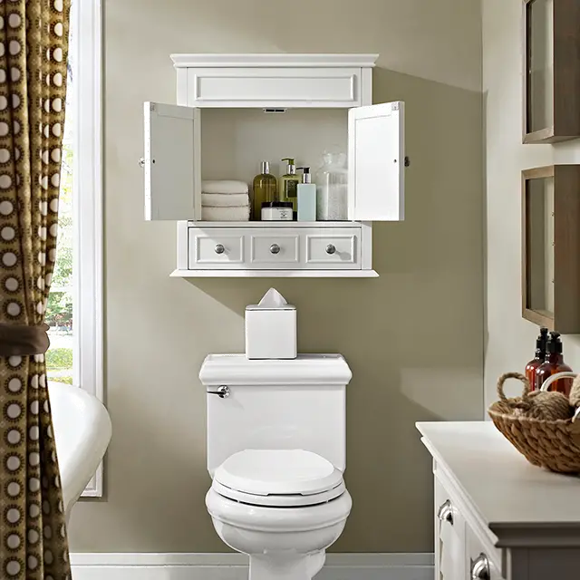 CF7004-WH Lydia White Bathroom Wall Cabinet-1