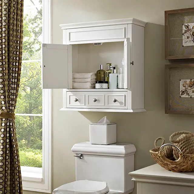 CF7004-WH Lydia White Bathroom Wall Cabinet-2