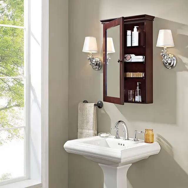 CF7005-ES Lydia Espresso Mirrored Wall Bathroom Cabinet-2