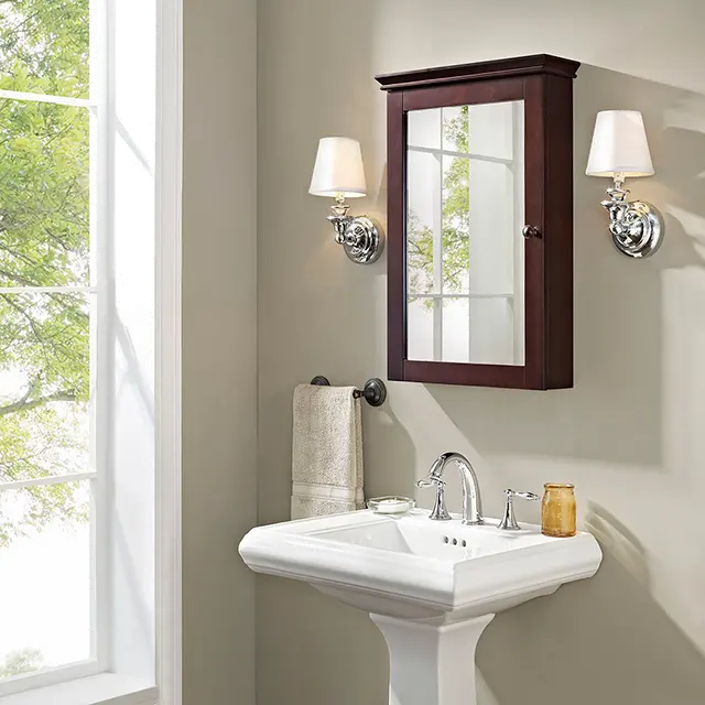 CF7005-ES Lydia Espresso Mirrored Wall Bathroom Cabinet-7