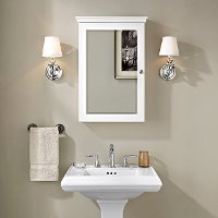 CF7005-WH White Mirrored Wall Bathroom Cabinet - Lydia