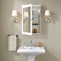 CF7005-WH White Mirrored Wall Bathroom Cabinet - Lydia-2