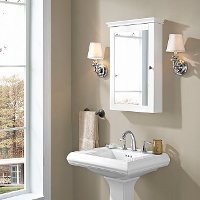 CF7005-WH White Mirrored Wall Bathroom Cabinet - Lydia-4