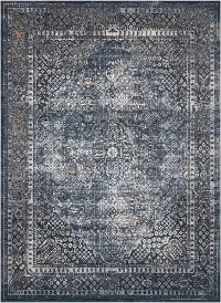 MAI01/8X11/MALTA Malta 8 x 11 Navy Blue, Cream, and Rust Area Rug