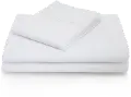 White Cotton Blend Twin Sheet Set