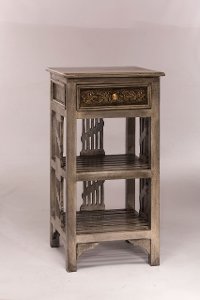 5727-901 Distressed Graywash Accent Table - Alena
