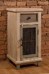 5732-884 Whitewash 1-Drawer/ 1-Door Cabinet with Chicken Wire - Larose-1