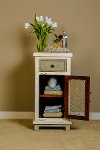 5732-884 Whitewash 1-Drawer/ 1-Door Cabinet with Chicken Wire - Larose-4